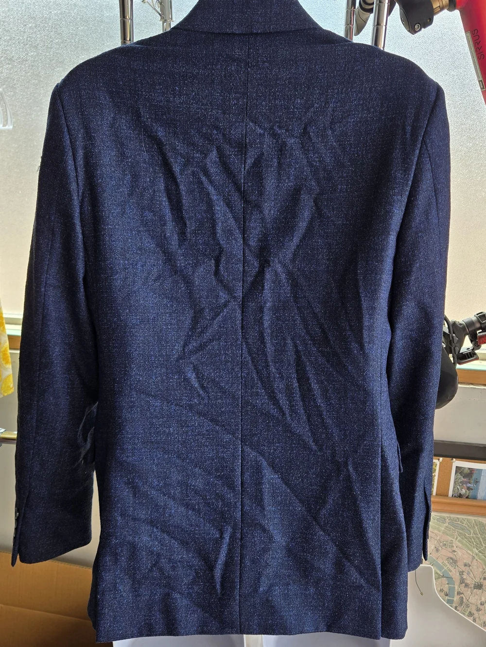 Stantt Blue Donegal Wool Blend Two Button Blazer Sport Coat 42R